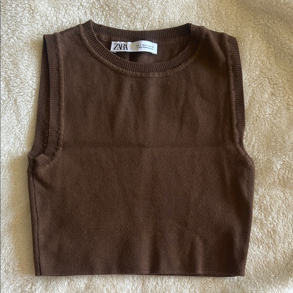 Zara Tops - Zara Chocolate Brown Knit Tank